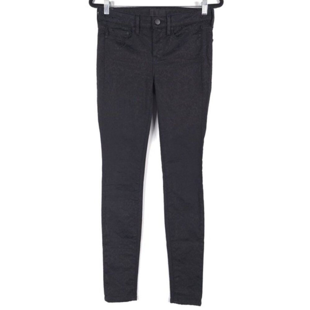 Vince. Skinny‎ Black Jeans Brocade Textured Jacquard Damask DV166-2096 Size 27
